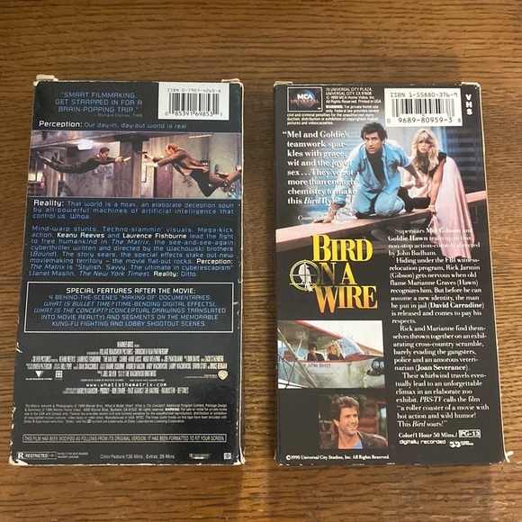 Matrix and Bird On A Wire VHS tapes - Picture 2 of 3